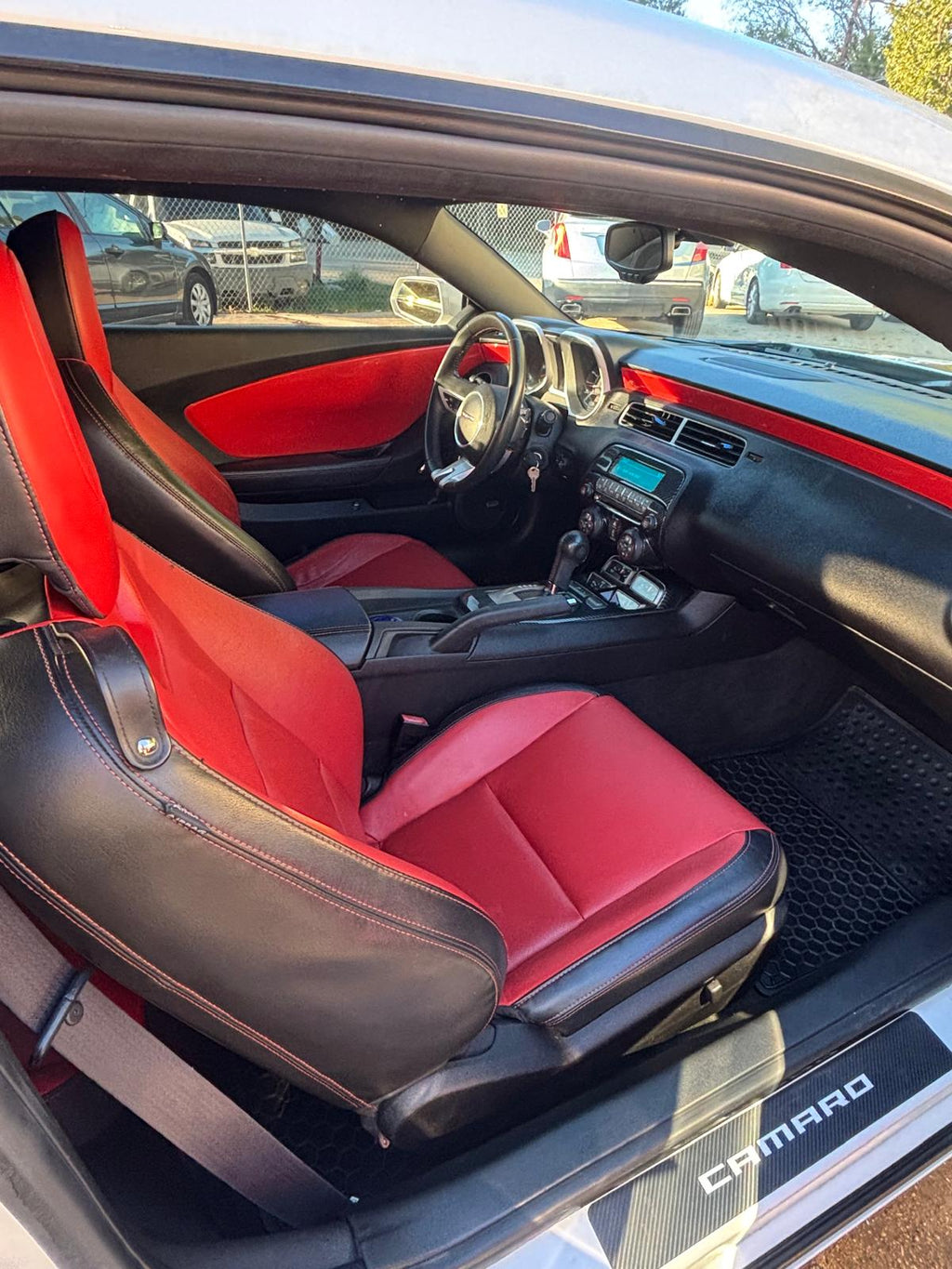 2011 Chevrolet Camaro 2LT - Red and black front seats and center console