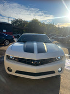 2011 Chevrolet Camaro 2LT - Front view with black hood stripes